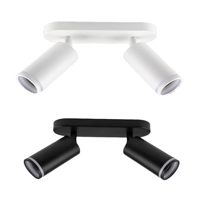 Applique plafoniera orientabile da soffitto o parete 2 diffusori lampada attacco GU10 per bagno soggiorno bianco o nero - enzoled