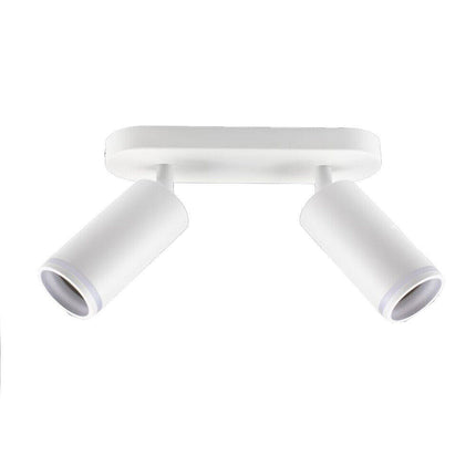 Applique plafoniera orientabile da soffitto o parete 2 diffusori lampada attacco GU10 per bagno soggiorno bianco o nero - enzoled