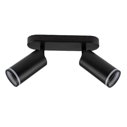 Applique plafoniera orientabile da soffitto o parete 2 diffusori lampada attacco GU10 per bagno soggiorno bianco o nero - enzoled