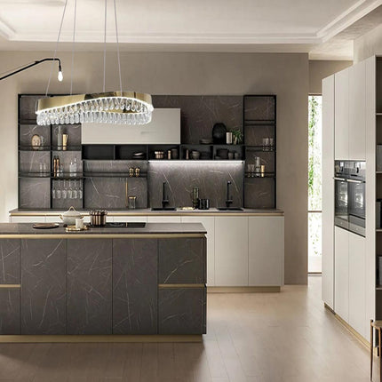 ampadario led a sospensione oro 35 watt con cristalli in acrilico contemporaneo luce bianca fredda 6500k - enzoled