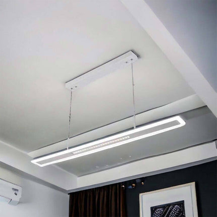 Lampadario a led 70 watt a sospensione bianco lampada dimmerabile con telecomando 3 colorazione di luce - enzoled