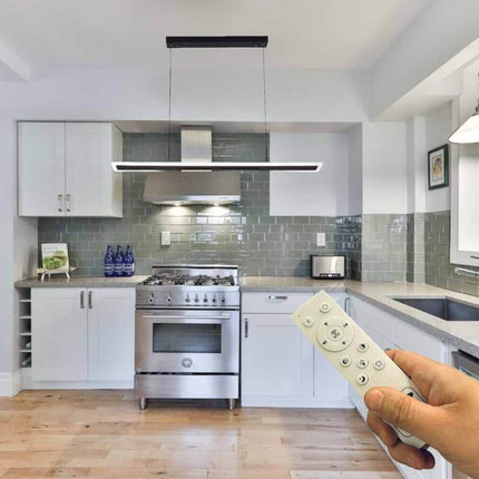 Lampadario a led 70 watt a sospensione nero lampada dimmerabile con telecomando 3 colorazione di luce - enzoled