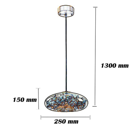 Lampadario a led a sospensione in vetro 10 watt lampada a cupola effetto cielo stellato a luce calda 3000k - enzoled