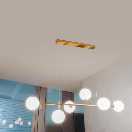 Lampadario a sospensione da soffitto con 6 sfere in vetro lampada decorativa bronzo per soggiorno cucina attacco g9 - enzoled
