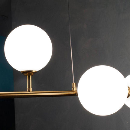 Lampadario a sospensione da soffitto con 6 sfere in vetro lampada decorativa bronzo per soggiorno cucina attacco g9 - enzoled