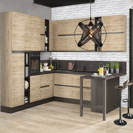 Lampadario a sospensione da soffitto con paralume a tre anelli in metallo traforato design contemporaneo moderno nero attacco E27 - enzoled