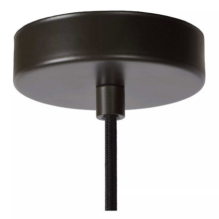 Lampadario a sospensione da soffitto con paralume a tre anelli in metallo traforato design contemporaneo moderno nero attacco E27 - enzoled