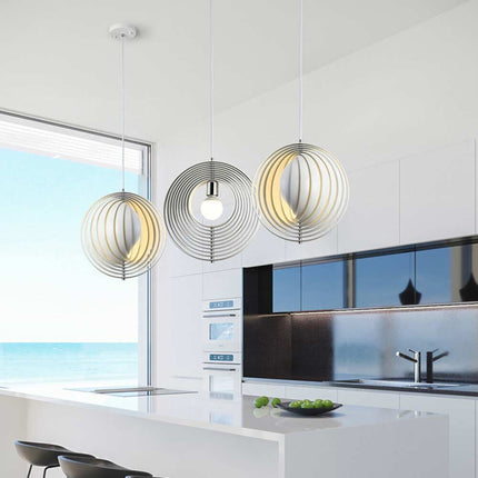 Lampadario a sospensione decorativo lampada in 3d in metallo attacco e27 arredo casa cucina soggiorno camera - enzoled