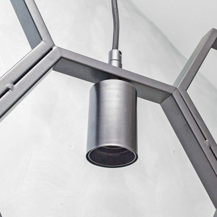 Lampadario a sospensione in metallo nero geometrico con esagoni lampada a soffitto per lampade attacco E27 - enzoled