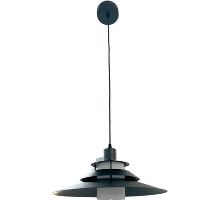 Lampadario a sospensione industriale E27 lampada pendente vintage nero metallo e vetro per interno cucina - enzoled