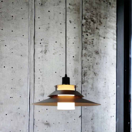 Lampadario a sospensione industriale E27 lampada pendente vintage nero metallo e vetro per interno cucina - enzoled