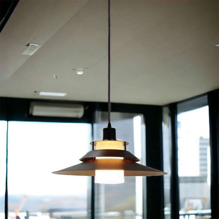 Lampadario a sospensione industriale E27 lampada pendente vintage nero metallo e vetro per interno cucina - enzoled