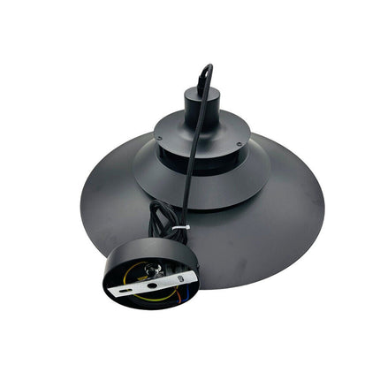 Lampadario a sospensione industriale E27 lampada pendente vintage nero metallo e vetro per interno cucina - enzoled