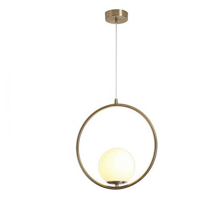 Lampadario a sospensione minimalista lampada per tavolo in metallo bronzo con sfera in vetro per cucina camera da letto G9 - enzoled