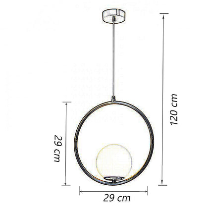 Lampadario a sospensione minimalista lampada per tavolo in metallo bronzo con sfera in vetro per cucina camera da letto G9 - enzoled