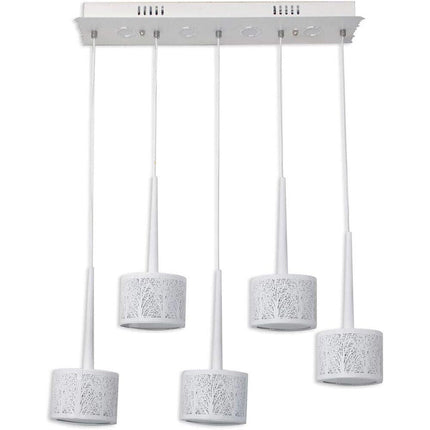 Lampadario da soffitto a sospensione a led 50 watt con paralumi rotondi bianchi lampada sospesa tripla accensione - enzoled