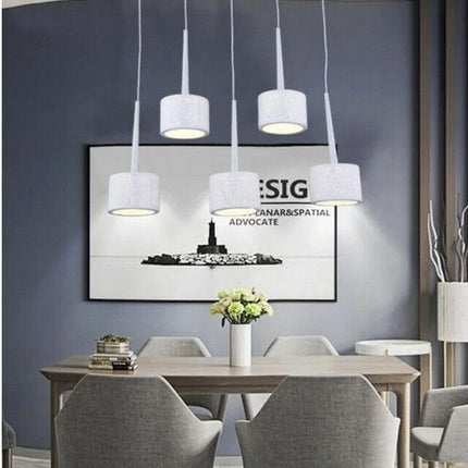 Lampadario da soffitto a sospensione a led 50 watt con paralumi rotondi bianchi lampada sospesa tripla accensione - enzoled