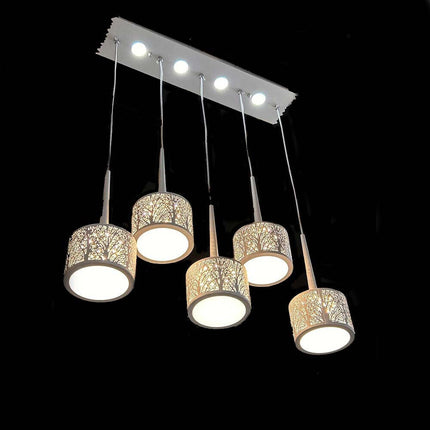 Lampadario da soffitto a sospensione a led 50 watt con paralumi rotondi bianchi lampada sospesa tripla accensione - enzoled