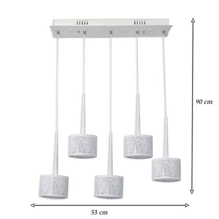 Lampadario da soffitto a sospensione a led 50 watt con paralumi rotondi bianchi lampada sospesa tripla accensione - enzoled