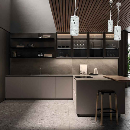 Lampadario in ceramica traforata lampada pendente E27 da tavolo punto luce illuminazione soggiorno camera da letto - enzoled