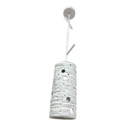 Lampadario in ceramica traforata lampada pendente E27 da tavolo punto luce illuminazione soggiorno camera da letto - enzoled