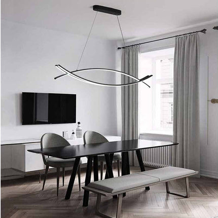 Lampadario led a sospensione 42 watt lampada ultra moderna nera a luce calda 3000k - enzoled