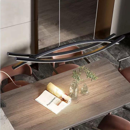 Lampadario led a sospensione 42 watt lampada ultra moderna nera a luce calda 3000k - enzoled