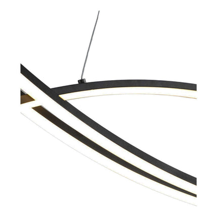 Lampadario led a sospensione 42 watt lampada ultra moderna nera a luce calda 3000k - enzoled