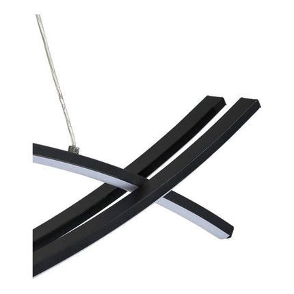 Lampadario led a sospensione 42 watt lampada ultra moderna nera a luce calda 3000k - enzoled