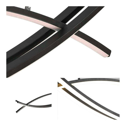 Lampadario led a sospensione 42 watt lampada ultra moderna nera a luce calda 3000k - enzoled