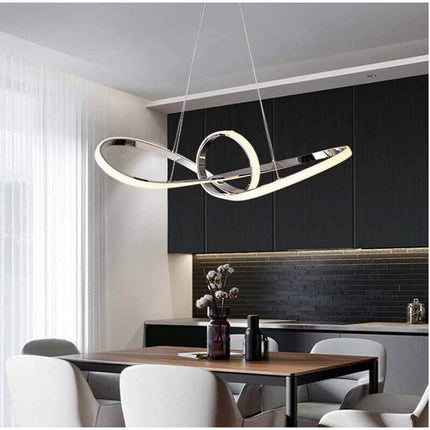 Lampadario led moderno a forma di fiocco lampada a sospensione 38 watt tecnologia cct 3 temperature di luce - enzoled