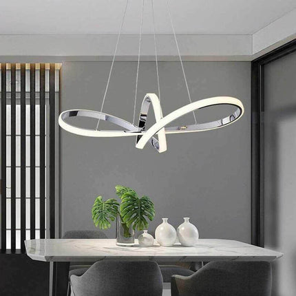 Lampadario led moderno a forma di fiocco lampada a sospensione 38 watt tecnologia cct 3 temperature di luce - enzoled