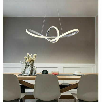 Lampadario led moderno a forma di fiocco lampada a sospensione 38 watt tecnologia cct 3 temperature di luce - enzoled