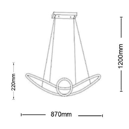 Lampadario led moderno a forma di fiocco lampada a sospensione 38 watt tecnologia cct 3 temperature di luce - enzoled