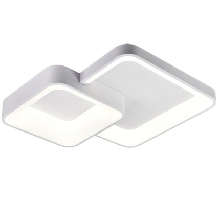 Plafoniera da soffitto a led 58 watt due quadrati lampadario cct tre colorazioni da 3000k a 6500k - enzoled