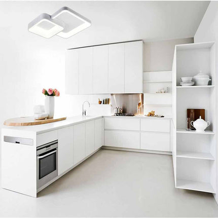 Plafoniera da soffitto a led 58 watt due quadrati lampadario cct tre colorazioni da 3000k a 6500k - enzoled