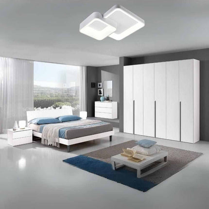 Plafoniera da soffitto a led 58 watt due quadrati lampadario cct tre colorazioni da 3000k a 6500k - enzoled