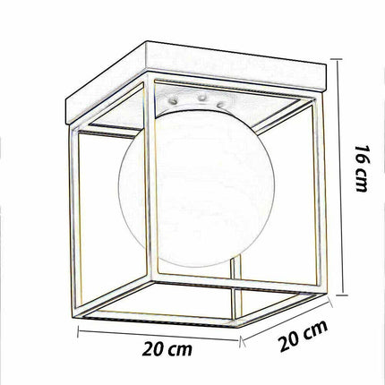 Plafoniera da soffitto minimalista lampada in metallo nero bronzo con sfera in vetro per camera da letto G9 - enzoled