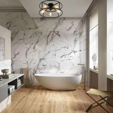 Plafoniera da soffitto stile industriale lampada in metallo nero con 5 portalampada oro E27 camera da letto soggiorno - enzoled