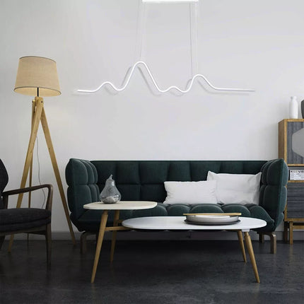 Lampadario a led 25 watt lampada moderna a sospensione zig zan bianco luce fredda 6500k calda 3000k naturale 4000k - enzoled