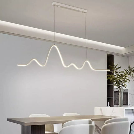 Lampadario a led 25 watt lampada moderna a sospensione zig zan bianco luce fredda 6500k calda 3000k naturale 4000k - enzoled