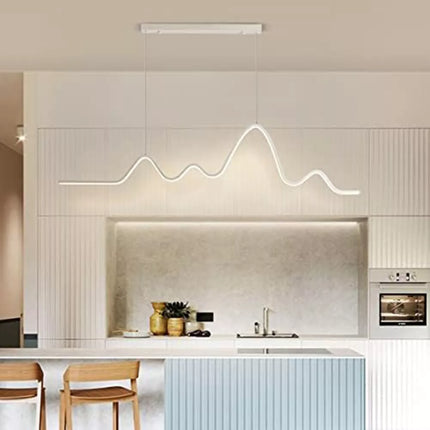 Lampadario a led 25 watt lampada moderna a sospensione zig zan bianco luce fredda 6500k calda 3000k naturale 4000k - enzoled