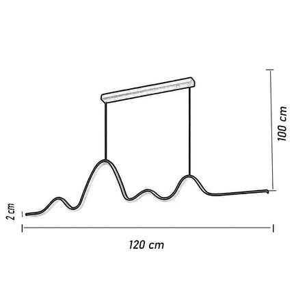 Lampadario a led 25 watt lampada moderna a sospensione zig zan bianco luce fredda 6500k calda 3000k naturale 4000k - enzoled