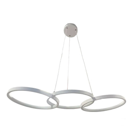 Lampadario a led 45 watt lampada moderna a sospensione tre cerchi luce fredda 6500k calda 3000k naturale 4000k - enzoled