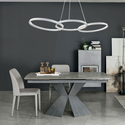 Lampadario a led 45 watt lampada moderna a sospensione tre cerchi luce fredda 6500k calda 3000k naturale 4000k - enzoled