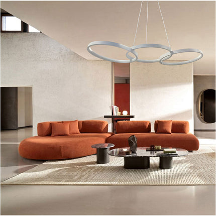 Lampadario a led 45 watt lampada moderna a sospensione tre cerchi luce fredda 6500k calda 3000k naturale 4000k - enzoled