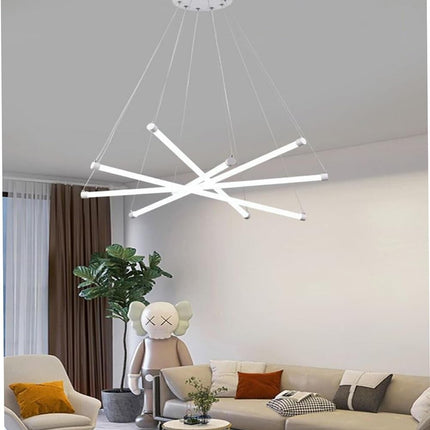 Lampadario a led ultra moderno 55 watt lampada a sospensione a raggi luce fredda 6500k calda 3000k naturale 4000k - enzoled