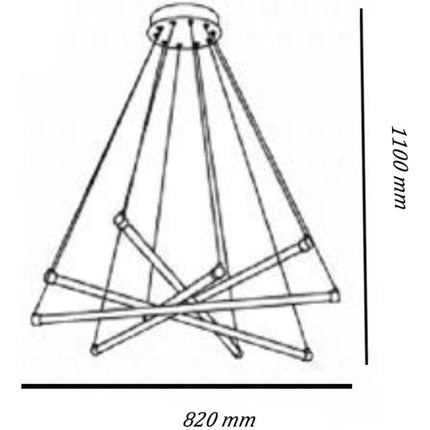 Lampadario a led ultra moderno 55 watt lampada a sospensione a raggi luce fredda 6500k calda 3000k naturale 4000k - enzoled