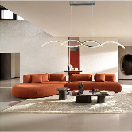 Lampadario led a sospensione 25 watt luce fredda 6500k o naturale 4000k lampada twist argento - enzoled