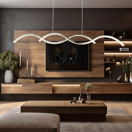 Lampadario led a sospensione 25 watt luce fredda 6500k o naturale 4000k lampada twist argento - enzoled